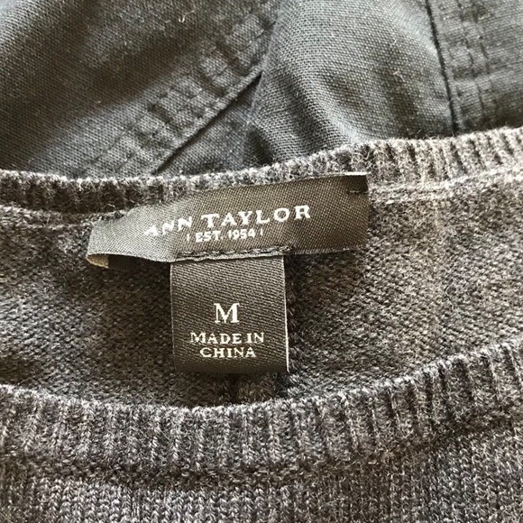 Ann Taylor Gray Wool Sweater Dress Medium - Picture 4 of 6